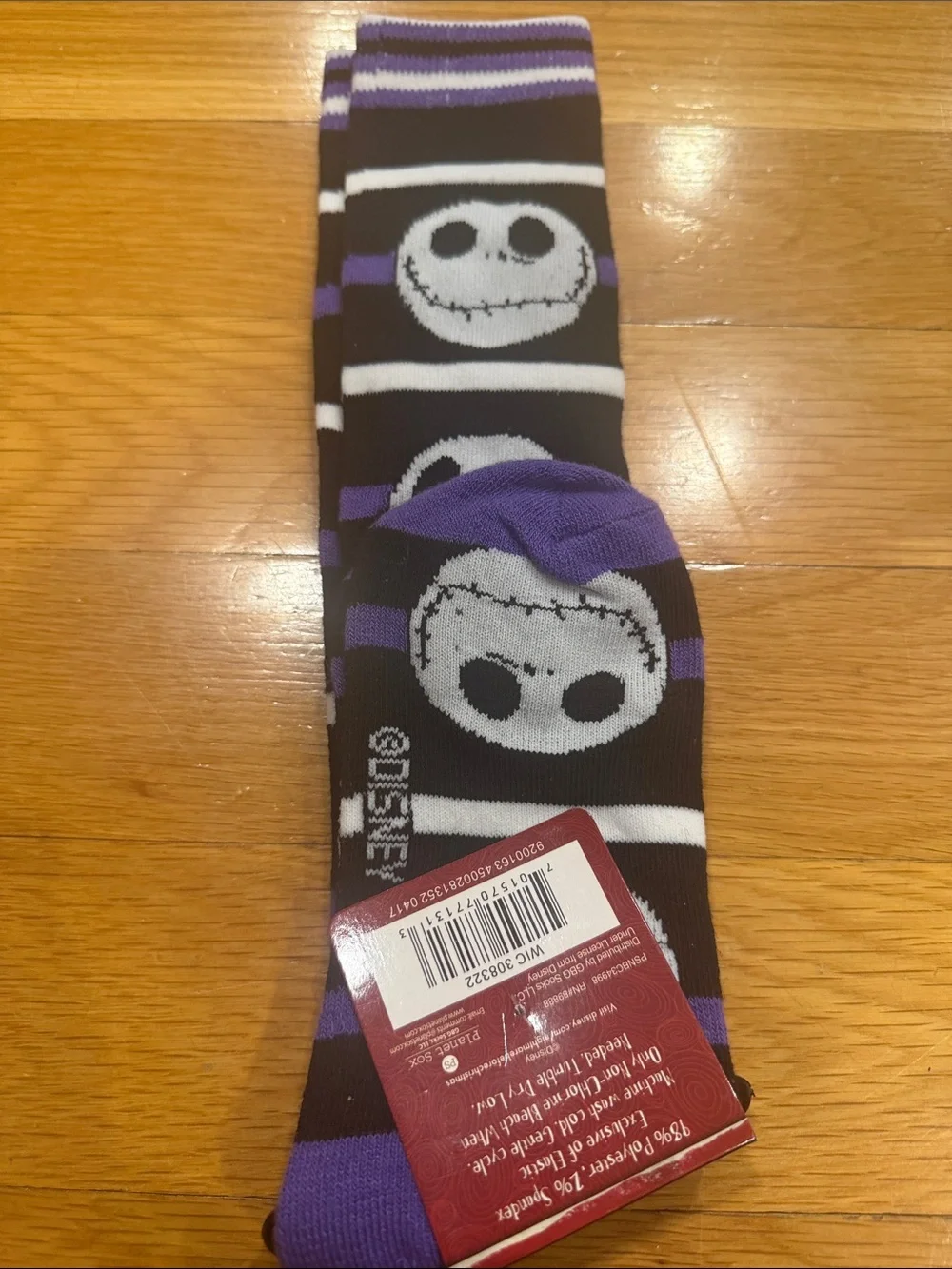 Disney nightmare before Christmas Jack skeleton knee high socks size 4-10.